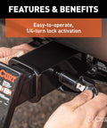 Locking Trailer Hitch Pin With Five Eighth Inch Diameter For Two Inch Receiver, Heavy Duty Steel Construction For Anti Theft Security, Barbell Style Lock With Simple One Fourth Turn Operation
