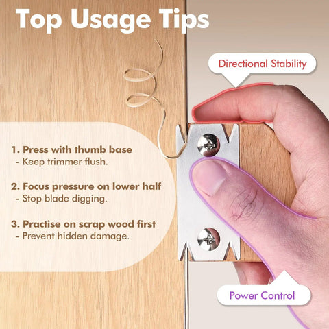 Pro Grade Wooden Edge Banding Trimmer With Three Replacement Blades demonstration on wood edge