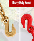 Rugged Tough As Nails Transport Binder Chain 5/16-3/8 Inch Heavy Duty Chains detail of hooks for industrial use