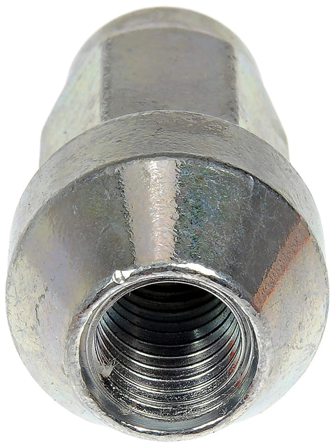 Close-up of One Piece M14x2.0 Dometop Wheel Nut with 21 mm Hex and 54 mm Length, Corrosion Resistant Bolt-On Direct Replacement for Select Ford and Lincoln Models, 40 Pack OE Fix