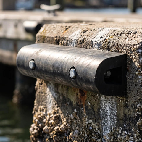 Heavy Duty D Type Rubber Fender For Marine Docks, Ships, And Bridge Piers mounted on concrete pier
