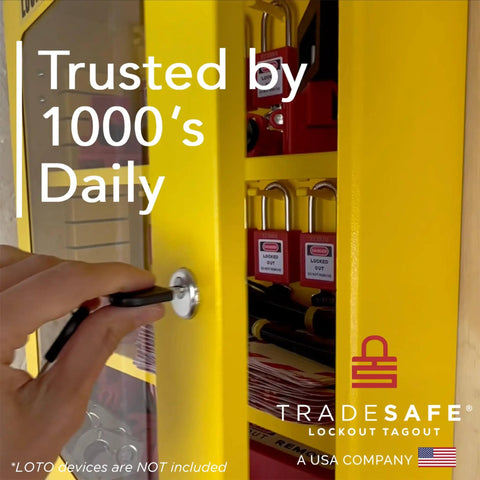 Lockout Tagout Cabinet For Unfilled Station Wall Mountable LOTO Box Industrial Grade 19 Gauge Steel With Durable Shackle Holders