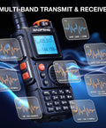 Tri Band Ham Radio 5W Two Way Kit With 2600mAh Type C Battery UHF VHF NOAA FM Airband 1.25M Receiver with frequency display