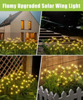 Outdoor Solar Lights Wind Activated Swaying Garden Path Lights With Color Changing RGB Decorative Solar Pathway Lamps illuminated in yard and patio at night