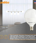 G16.5 Globe LED Bulbs 5W 40W Equivalent Dimmable E12 Candelabra Base Frosted 2700K Soft White Vanity Mirror Short Bulbs 6 Pack