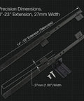 Underdesk Keyboard Tray Sliding Rails Heavy Duty Steel Drawer Slides Ball Bearing Extension Rails Hardware Kit Pull Out Keyboard Slides Quiet Mount Telescopic Runners For Office Desks And Home Setup, 27mm width