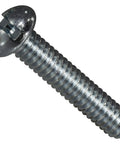 Combo Round Machine Screws 1/4-20 X 1-1/4 Inch Zinc Plated Steel, close-up of slotted head screw, ideal for quick fixes