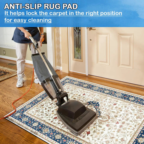 Ultra Thick Quarter Inch Non Slip Rug Pad Six By Nine Feet Waterproof Felt With TPR Backing For All Floor Types under vacuumed rug
