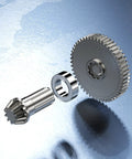Hyper Go Powder Metallurgy Spur Gear With Pinion Gear Upgrade Kit for RC Cars displayed on metallic surface