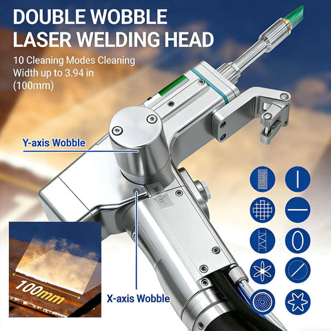 Double wobble laser welding head for Laser Welding Machine 1500W 4 In 1 Handheld Fiber Welder And Cutter For Metal Rust Removal 220V.