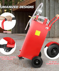 Big 35 Gallon Gas Caddy With Wheels, Heavy Duty Fuel Tank for Cars, Lawn Mowers, ATVs and Boats, Two Way Rotary Hand Pump