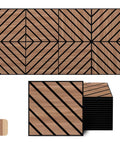 Teak Acoustic Wall Panels 16 Pack 12x12 Inch Sound Dampening Home Office Setup Ditch The Echo Crush Street Noise Nrc 0.95 geometric design