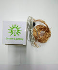 Plug In Fairy Lights With 6.56 Ft Copper Wire, 14 Branch Strands And 280 LEDs, Warm White Twinkle String Lights coiled next to box