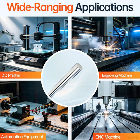 Smooth Ride 2 Pack 8mm By 350mm Linear Motion Rods Heavy Duty Shafts For Precise CNC Builds, 3D Prints And DIY Projects Using Carbon Steel in various applications.