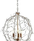 Antique Gold Three Light Glass Globe Pendant Light With Metal Fixture, Adjustable Height Hanging Fixture For Hallways And Bathrooms
