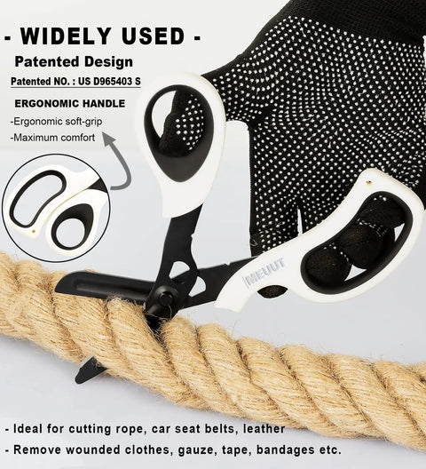 All Purpose 8 Inch Heavy Duty Utility Scissors 3 Pack Built Tough Workhorse With Forged 440 Stainless Steel And Triple Heat Treated Blades Non Stick Fluorine Coating For Smooth Cuts Through Fabric Cardboard Plastic And More, cutting rope