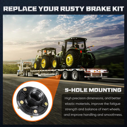 Trailer Idler Hub Kit 5 On 5 Hole 5 Inch Bolt Circle For 3500 Lb Trailer Axles Replacement Hub Drum Assembly For RVs in use