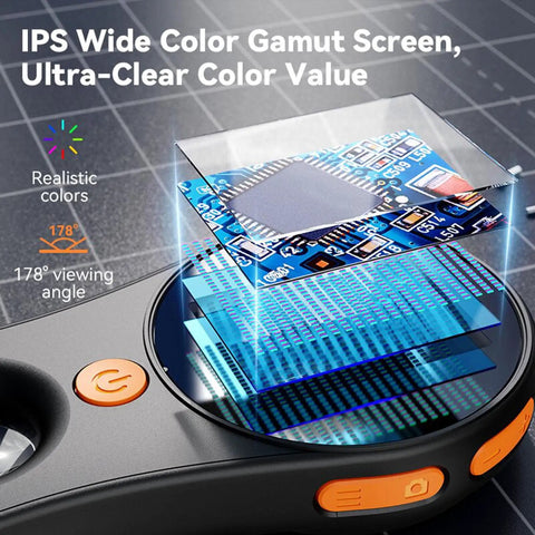 Pocket Size Handheld Digital Microscope With 1080P HD And 500X Magnification, 2MP Lens, 2.0 Inch Screen, 8 LED Lights, USB C Cable, Great For Kids And Adults To Explore Insects And Plant Details On The Go. IPS screen close-up