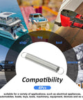 Extension spring close-up; small coil with looped ends, 4-inch length, 9/16-inch outside diameter, spring steel, 4-pack