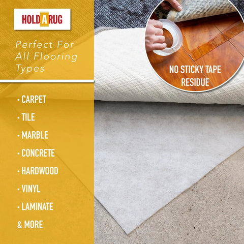 Non Slip Rug Pad 6 Foot By 9 Foot One Eighth Inch Thick For Hardwood Vinyl Tile And Laminate Floors Keeps Area Rugs Secure Safe Indoors