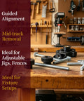 Drop-In T-Slot Bolts Hardware Kit With 60 Pieces, Knobs And Washers For T-Track Aluminum Jigs And Fixtures on a workbench