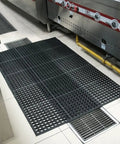 Heavy Duty Anti Fatigue Drainage Mat 82 By 35 Inch For Kitchens And Wet Areas, Non Slip Rubber Floor Mat in commercial kitchen