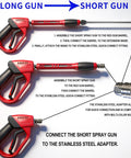 Diagram showing assembly of Beast Pressure Washer Gun And Hose Kit With 30 Foot Kink Resistant Hose And 3600 PSI Cleaning Power M22 14.