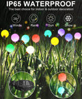 8 Pack Multicolor Solar Firefly Lights With 64 LEDs Waterproof Outdoor Garden Decor under rain and wind conditions