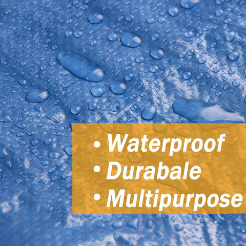 Blue 20x40 Heavy Duty 5 Mil Tarp Cover Waterproof UV Resistant Poly Tarpaulin With Reinforced Edges Built To Take A Beating