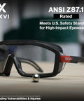Anti Fog Safety Glasses With Rubber Gasket Seal Up To 95 Percent, Non OTG ANSI Z87.1, UV400 Protection, Scratch Resistant Lenses