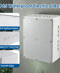 Heavy Duty Waterproof Junction Box With Pre Punched Cutouts For Outdoor Wiring Hassle Free Setup Plastic Electrical Enclosure with sealing gasket.