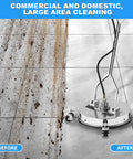 20 Inch Pressure Washer Surface Cleaner With 304 Stainless Steel Housing Dual Handle Driveway Attachment 4500 PSI in use