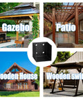 Heavy Duty Pergola Wall Mount Bracket Set For 4x4 And 4x6 Posts, 11 Gauge Steel With Black Powder Coat for patios and gazebos