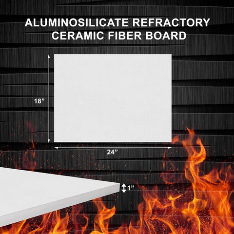 Front view of Amazon ceramic fiber insulation board, white, 1 in thick, 18 x 24 in, pack of 1
