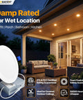 Kickass Brightness 12 Pack 6 Inch Led Recessed Lighting With Zero Hassle Canless Wafer Design in outdoor setting with bright 5000K light.