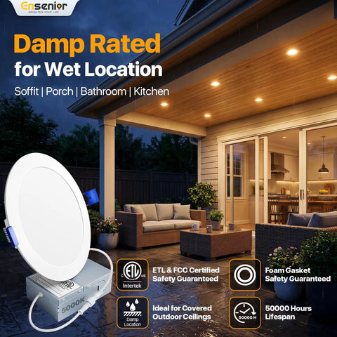24 Pack 6 Inch Led Recessed Lights Canless Wafer Bulb 5000k Daylight White Dimmable High Output No Sweat Retrofit Setup Smooth Dimming Sleek Trim For Kitchens Bathrooms