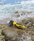 150 Lumen Floating Water Resistant LED Flashlight With Carabiner Clip Yellow Built No BS Outdoors It Floats In Water on rocks