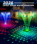 Solar Floating Pool Fountain With Lights 9.5 Inch Large Water Fountain With Anchor Kit for pools, colorful night display