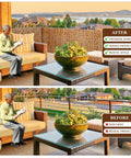 Privacy Bamboo Fence Roll For Outdoor Spaces Coffee Color 2.6x6.6ft with cable zip ties providing shade on balcony.