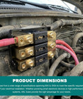 Top Shelf Anl Fuse 6 Pack 250 Amp Gold Plated Circuit Protection For Cars Boats Trucks And Motorcycles 12V 24V installed in a vehicle's engine bay.