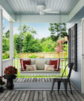Low Profile 48 Inch Ceiling Fan No Light For Indoor Or Outdoor Use Flush Mount Damp Rated White With Five Blades And Pull Chain Ideal For Patio
