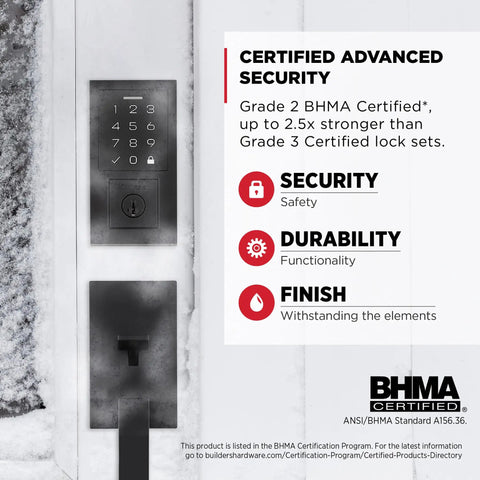 Top Shelf Keyless Entry Electronic Touchpad Deadbolt Lock Grade 2 Bhma Certified Zero Hassle Smooth Operation Rock Solid Heavy Duty Front Door Security Upgrade
