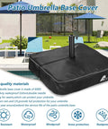 Heavy Duty 600D Waterproof Anti UV Outdoor Square Umbrella Base Cover Fits Patio Stand Up To 30 L X 30 W X 6 H Black Cover Only