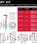 All In One Thread Repair Kit For Auto And Plumbing Projects With SAE And Metric Helicoil Inserts shown with components