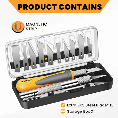 Exacto Knife Set For Precision Crafting, 16 Piece Hobby Knife Kit with razor sharp blades in a carrying case