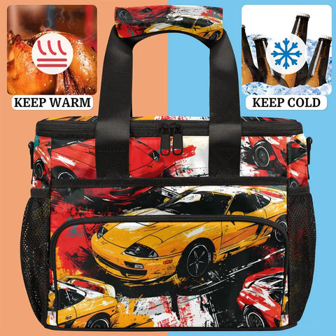 Insulated Picnic Backpack Lunch Bag For Food And Drinks With Spacious 12x9x10 Inch Interior, Leakproof Cooler Compartment