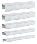 Heavy Duty T50 Staples In 20 Gauge Galvanized Steel With 6000 Pieces Mixed Size Set stacked for easy access in crafting and framing.