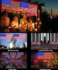 Patriotic Flag Net Light With 420 Super Bright LEDs Waterproof IP45 Outdoor String Lights for yard and holiday decor