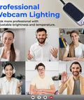 People on video call using Dual Video Conference Lighting Kit For Webcams And Laptops, Bright LED Desk Light for Zoom