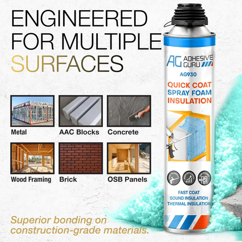 Closed Cell Spray Foam Insulation Kit For Walls With 12 Cans Of 32.8 Oz Each Covers 240 Board Feet DIY Sealant Set demo image